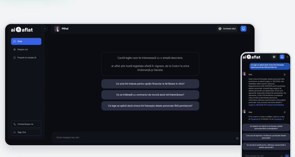 ai-aflat.ro, mockup de proiect