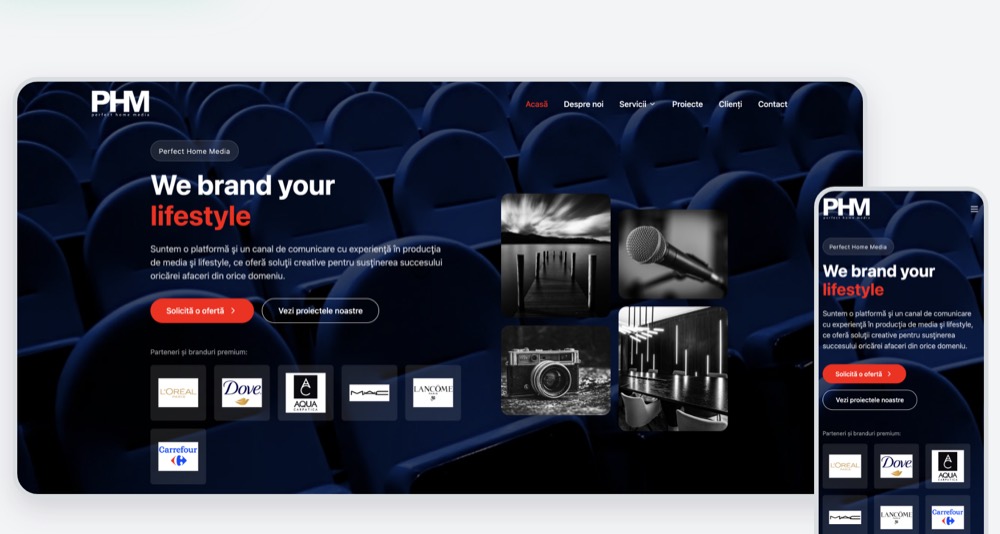 Perfect Home Media, mockup de proiect
