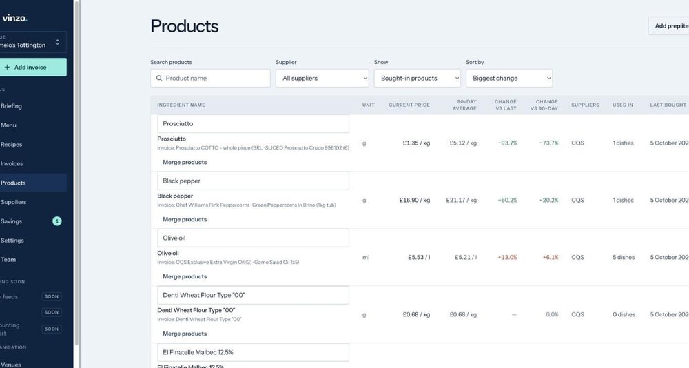 Vinzo, mockup de proiect